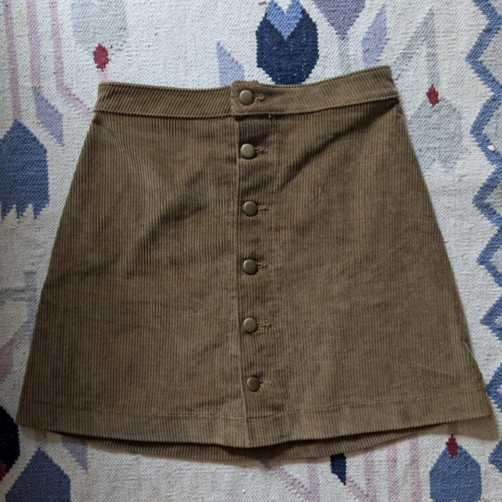 American Apparel Corduroy Button Mini Skirt